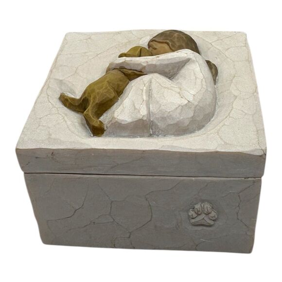 Vtg DEMDACO Willow Tree “TRUE” Trinket Box - “Truly a Friend” Girl w/Dog 2003 - Picture 4 of 14